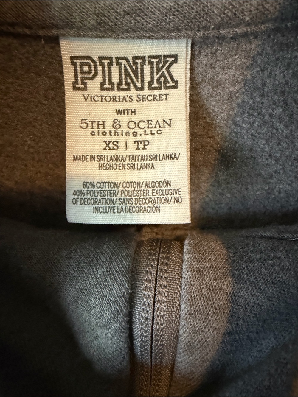 PINK Victoria's Secret Creighton Gray and Blue Half-Zip Sweater - Picture 2 of 4